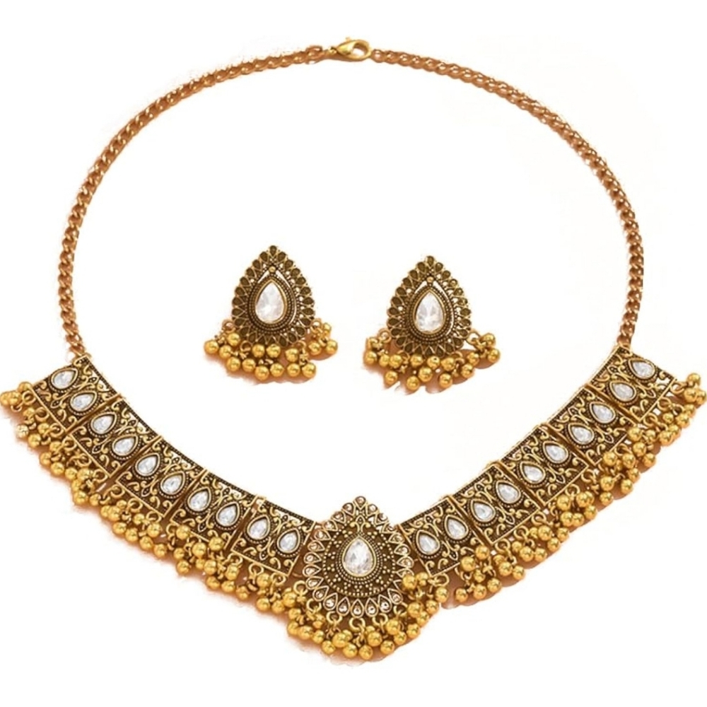 Elegant Gold Jewelry Set Bohemian Jewelry Choker Punk Necklace Earring Set